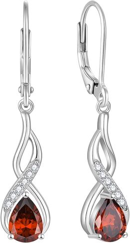 YL Infinity Dangle Drop Earrings Sterling Silver Leverback Teardrop Earrings Birthstone Twisted Jewelry in Kuwait