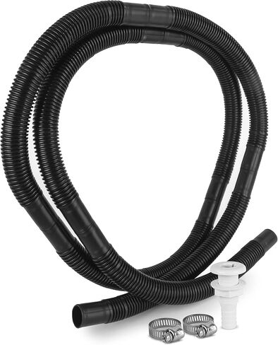 Five Oceans FO4329 Marine Bilge Pump Plumbing Kit, 7 Feet (2.1m) Long Black, PVC Hose 3/4 inches (19mm), 2 AISI316 Stainless Steel Hose Clamps, 3/4 inches (19mm), Thru-Hull Fitting in Saudi Arabia