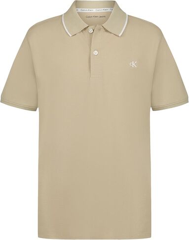 Calvin Klein Boys' Short Sleeve Micro Pique Solid Polo, Quarry, 10-12 in Kuwait