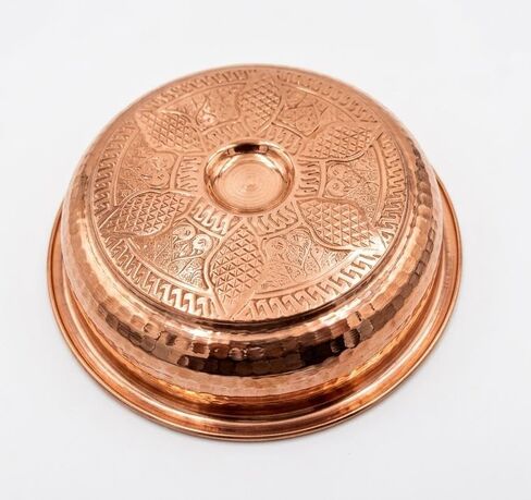 BAYKUL Turkish Hammam Copper Bath Bowl, Handcrafted Copper Decorative Bowl, Traditional Handmade Copper Construction, Diameter 8" Height 2.5" (Copper) in Saudi Arabia