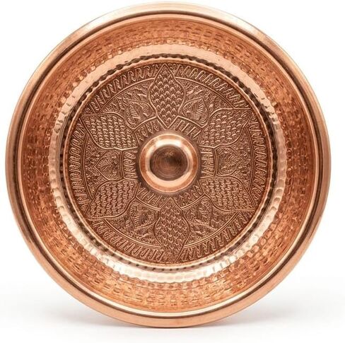 BAYKUL Turkish Hammam Copper Bath Bowl, Handcrafted Copper Decorative Bowl, Traditional Handmade Copper Construction, Diameter 8" Height 2.5" (Copper) in Saudi Arabia