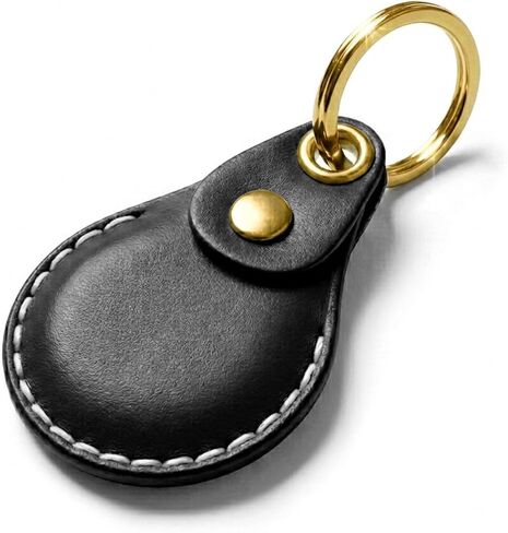 VogDuo Horween Leather Keychain Holder for AirTag - Handmade Full Cover Protective hidden Case, Secure Anti-Lost with Metal Keyring and Braided Lanyard for Keys, Bags & Luggage (Havana Brown) in Saudi Arabia