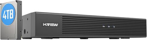H.VIEW 8 Channel 4K POE NVR Network Video Recorder 4K/8MP/6MP/5MP/4MP/3MP/1080p/720p Support 8x8MP/4K IP Security Cameras, Max up to 6TB Hard Drive(Not Included), Support All Our poe IP Cameras in Saudi Arabia