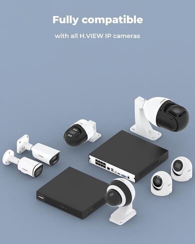H.VIEW 8 Channel 4K POE NVR Network Video Recorder 4K/8MP/6MP/5MP/4MP/3MP/1080p/720p Support 8x8MP/4K IP Security Cameras, Max up to 6TB Hard Drive(Not Included), Support All Our poe IP Cameras in Saudi Arabia