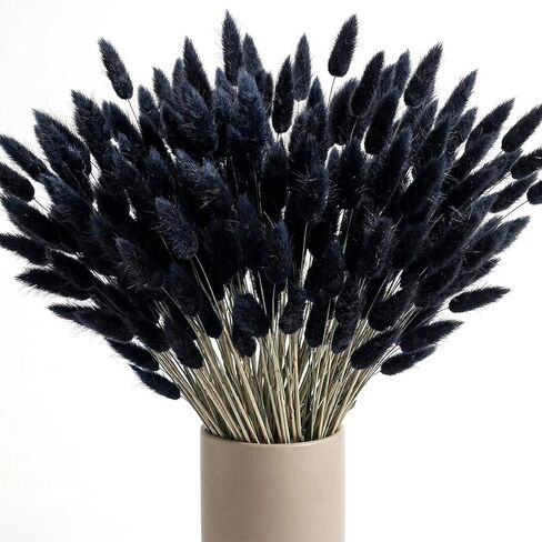 JOHOUSE 120PCS Dried Bunny Tail Grass, 16inch Dried Pampas Grass Natural Dried Lagurus Ovatus for Boho Home Wedding Decor Black in Saudi Arabia