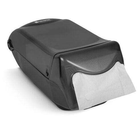 San Jamar H5004 Venue Countertop Mini Interfold Napkin Dispenser, 550 Capacity, 8" Width x 5-15/16" Height x 15-3/4" Depth, Clear in Saudi Arabia