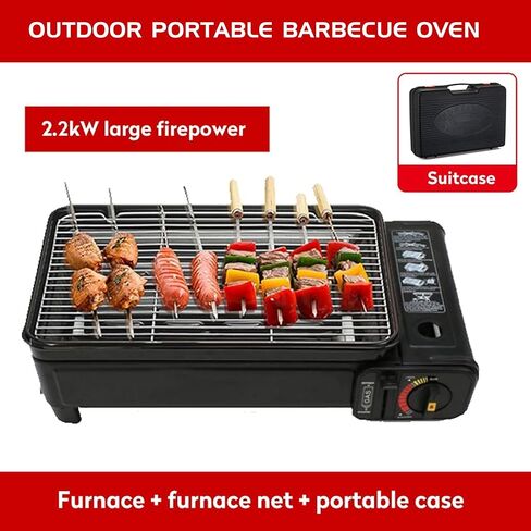 YINMANQ Gas Grill Portable Butane Stove, BBQ Grill for Outdoor Cooking Camping or Tailgating | Fried Roasted Cooking With Carry Case|Stainless Steel Griddle in Kuwait