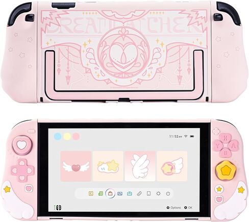 GeekShare Protective Case for Switch 2017,Anti-Scratch Slim Cover Case Compatible with Nintendo Switch Separable Soft Silicone Shell with 2 Thumb Grip Caps- Sweetheart Skull in Saudi Arabia