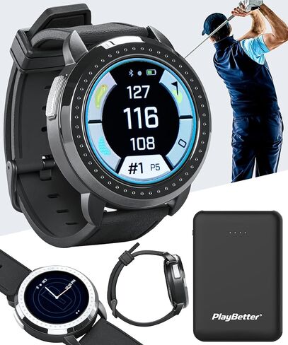 Bushnell iON Elite (Black) Golf GPS Watch - Color Touchscreen Smartwatch with 12+ Hours Battery Life, 38K Courses & Slope Distances - Bundle with iON Elite Screen Protectors & Charger in Saudi Arabia