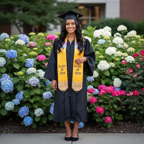 Unisex Pencil Shaped Graduation Stole Yellow Class of 2024 Graduation Stole Glitter Graduation Stole 72" Long High School and College Student Graduation Sash Gifts for Men Women in Saudi Arabia