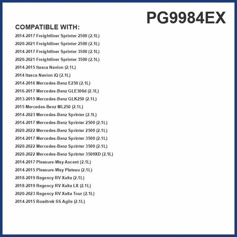 فلتر زيت PG9984EX ممتد العمر يصل إلى 10,000 ميل | يناسب 2022-14 مرسيدس بنز سبرينتر 2500، 3500، 2021-16 سبرينتر، 2015-13 GLK250، 2016-14 E250، 2021-14 فريت لاينر سبرينتر 2500 in Saudi Arabia