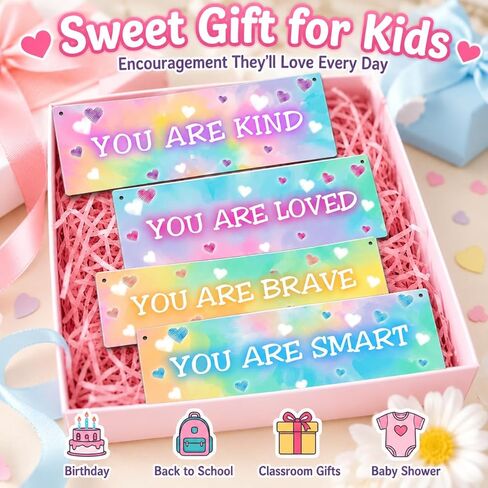 ISOVF 4 Pieces Tie Dye Decor Kids Room Wall Decor Wooden Sign - Motivational Wall Art For Kids Room Nursery Playroom Classroom - You Are Loved You Are Brave You Are Kind You Are Smart(Sign-04) in Saudi Arabia