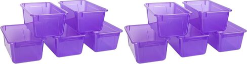 Storex Small Cubby Bins – Plastic Storage Containers for Classroom with Non-Snap Lid, 12.2 x 7.8 x 5.1 inches, Assorted Colors, 5-Pack (62406A05C) in Saudi Arabia