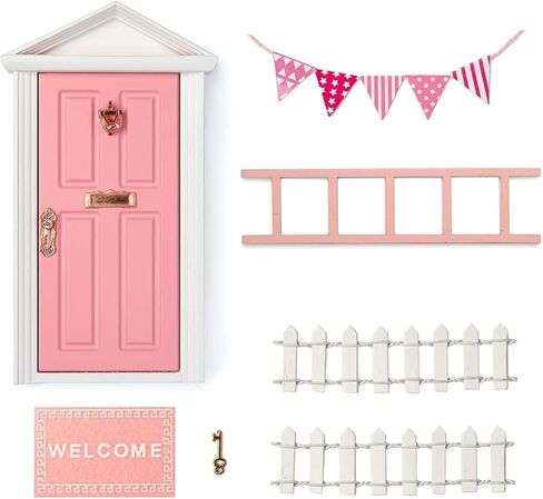 Sweet Wooden Tooth Fairy Door, Collection Experience Gift for Lost Teeth (Pink) in Saudi Arabia