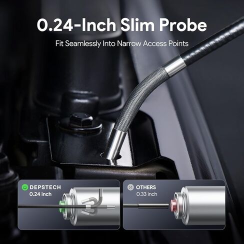 DEPSTECH Borescope, Dual Lens Endoscope Camera with Light, 1080P HD Inspection Camera, 4.3'' IPS Screen, 16.5ft Flexible Sewer Camera, IP67 Waterproof Plumbing Snake Camera, 8mm Mechanic Scope Camera in Saudi Arabia