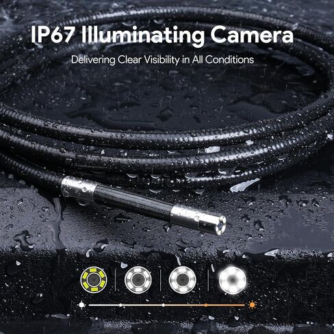 DEPSTECH Borescope, Dual Lens Endoscope Camera with Light, 1080P HD Inspection Camera, 4.3'' IPS Screen, 16.5ft Flexible Sewer Camera, IP67 Waterproof Plumbing Snake Camera, 8mm Mechanic Scope Camera in Saudi Arabia
