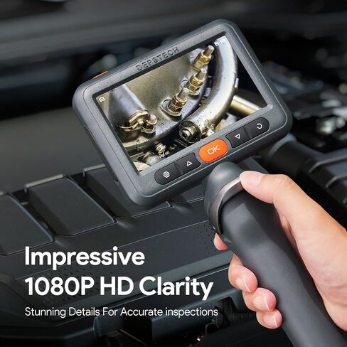 DEPSTECH Borescope, Dual Lens Endoscope Camera with Light, 1080P HD Inspection Camera, 4.3'' IPS Screen, 16.5ft Flexible Sewer Camera, IP67 Waterproof Plumbing Snake Camera, 8mm Mechanic Scope Camera in Saudi Arabia
