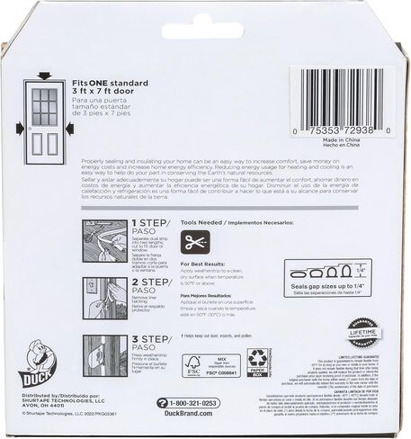 ماركة بطة MAX MAX SILICONE SILICONS SEAL للأبواب والنوافذ ، واللصق الذاتي ، تناسب فجوات متوسطة من 1/8-1/4 بوصات ، .31 في. x .25 بوصة. × 17 قدمًا ، أبيض in Saudi Arabia