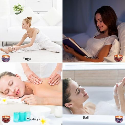 مجموعة هدايا الشموع المعطرة، شموع للعلاج العطري للمنزل، شموع فندقية محمولة، شموع من شمع الصويا الطبيعي لليوغا والاستحمام، 2.5 اونصة، شموع معطرة للمنزل تدوم طويلا هدية للنساء عبوة من قطعتين in Saudi Arabia