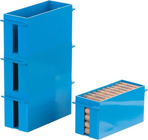BankSupplies Nickel Large Capacity Coin Storage Box | Blue | 100 Dollar Capacity | Coin Organizer | High Capacity Coin Box | Stackable Rolled Nickel Holder in Saudi Arabia