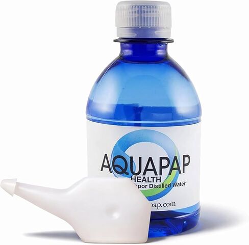AQUAPAP Health Neti Pot لري الأنف ببخار الماء المقطر، 8 عبوات من زجاجات خدمة واحدة سعة 8 أونصة (الماء فقط لا يشمل وعاء neti) in Kuwait