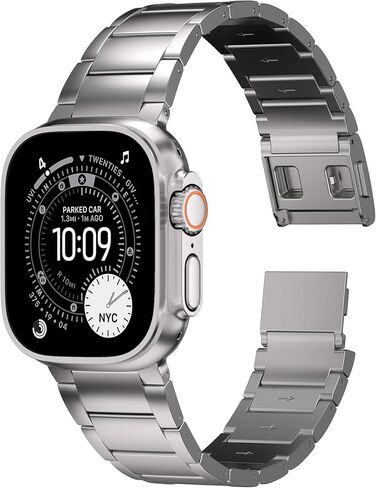 سوار Ultra 2 من التيتانيوم مزود بإبزيم مغناطيسي وDLC (مثل الكربون الماسي) متوافق مع Apple Watch Ultra 2 وUltra 1 وسوار من التيتانيوم مقاس 49 ملم in Kuwait