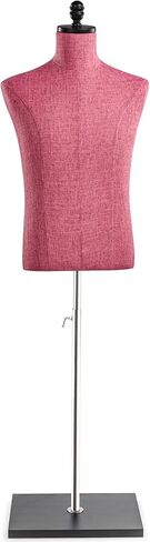 Male Display Dress Form Mannequin in Natural Canvas on Modern Wood Flat Square by TSC-Medium-Black in Kuwait