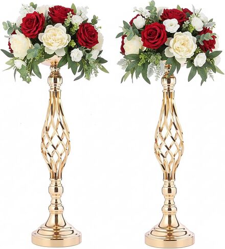Wedding Centerpieces for Reception Tables, Twist Candleholder Stands, Wedding Flower Arrangement Vases, Metal Centerpieces for Wedding Road-Leading Home Decor in Saudi Arabia