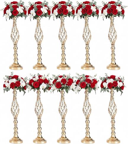 Wedding Centerpieces for Reception Tables, Twist Candleholder Stands, Wedding Flower Arrangement Vases, Metal Centerpieces for Wedding Road-Leading Home Decor in Kuwait