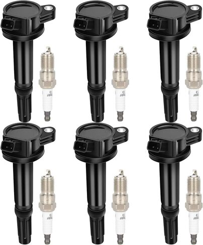 ECCPP FD498 1 ignition coils wilth 6 iridium Spark Plugs,for Mercury Sable 3.0L 2001-2005,for Mercury Monterey 4.2L 2004-2007,for Ford for F-150 4.2L 2001-2008 DG485 C1312 E260 in Kuwait
