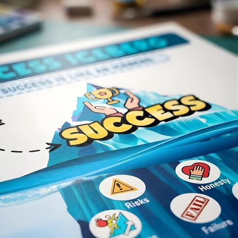 Success Iceberg Poster- Promoting a Growth Mindset - Inspirational Mental Health Wall Decor with Success Motivation Quotes - Ideal for Office, Living Room, School, and Classroom Decor 16''x24'' in Saudi Arabia