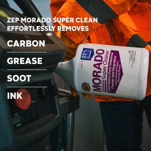 Zep Morado Purple Purple Super Cleaner - 1 جالون (حزمة من 4) 85624 - يزيل المزيج الصناعي الشاق الإضافي ، خالية من الفوسفات ، مركزة القلوية الشحوم ، الأوساخ in Saudi Arabia