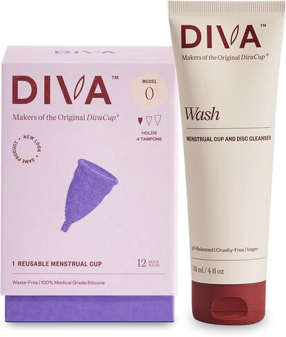 DivaCup - Menstrual Cup - Feminine Hygiene - Leak-Free - BPA Free - Model 1 and DivaWash in Kuwait
