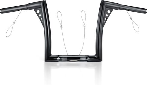 MoKitDora Sportster Dyna Softail 14" Rise Ape Hangers 1.25" Fat 1" مشبك المقود Z Bars for Harley XL 883/1200,1994-up Road King & 1998-2013 Road Glide، أسود لامع in Kuwait