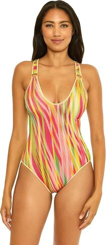 BECCA Women's Standard Awaken One Piece Swimsuit, Londyn Scoop Neck, Adjustable, Bathing Suits in Saudi Arabia