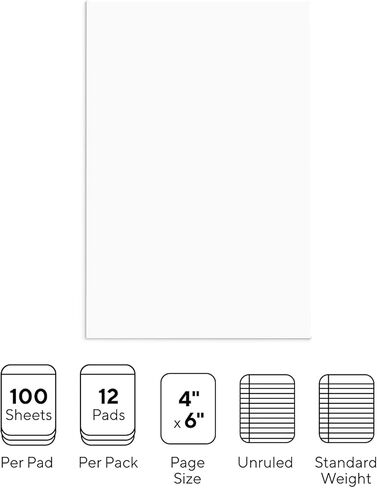 STAPLES 163444 Notepads 4-Inch X 6-Inch Unruled White 100 Sh./Pad 12 Pads/Pk in Saudi Arabia
