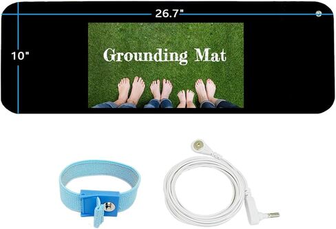 Grounding Mat Kit -Universal Grounding Mat (10 x 26.7") for Healthy Grounding Energy with Grounding Wristband and 15ft Straight Cord, Reduce Inflammation, Improve Sleep and Helps with Anxiety in Saudi Arabia