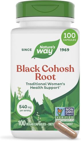 Nature's Way Black Cohosh Root، علاج تقليدي لصحة المرأة*، 540 مجم، 100 كبسولة نباتية in Kuwait