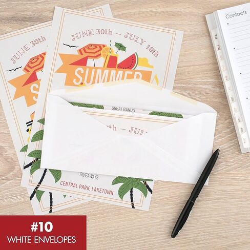 Mead #10 Business Envelope, Gummed Seal, 4-1/8" x 9-1/2", White, 100/Box (CO196) in Saudi Arabia