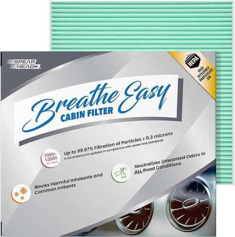 Spearhead HEPA Breathe Easy Cabin Filter, Up to 99.97% Filtration of 0.3 Micron Particles w/No Airflow Reduction (BE-374H) in Saudi Arabia