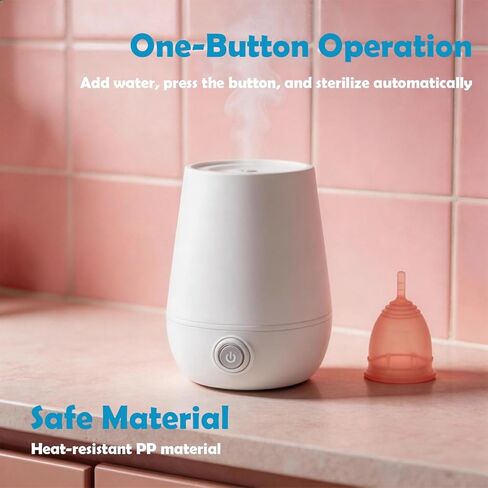 Menstrual Cup Sterilizer Steamer, 3-in-1 for Cleans, Dries, and Stores Your Period Cup- Leak-Free - 99.9% Cleaned, Suitable for Any Cups in Saudi Arabia