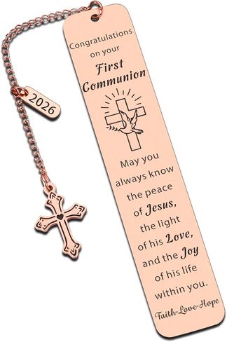 First Communion Gifts for Girls Boys Baptism Confirmation Gifts for Teen Christian Religious Easter Gifts for Kids Goddaughter Godson Women Men 1st Holy Communion Bookmark Easter Basket Stuffers Faith in Saudi Arabia