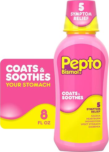 Pepto Bismol Original Liquid 5 Symptom Relief, Including Upset Stomach & Diarrhea, 8 Oz in Saudi Arabia