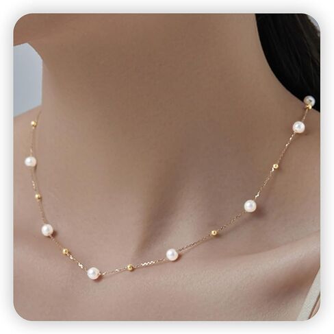 SmileBelle Daisy Pearl Necklace, Dainty Pearl Choker Necklace for Women as Flower Necklace, Trendy Gold Necklaces as Summer Jewelry Teen Girls Daisy Gift as Prom Accessories Wedding Jewelry in Saudi Arabia