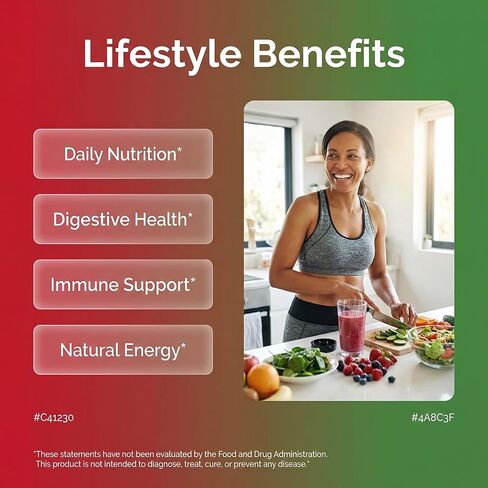 Fruits and Veggies Supplement Reds & Green Superfood - A Natural Balance Of Over 70 Fruit and Vegetable Supplements Capsules with Probiotics Prebiotics Digestive Enzymes Nature Spirulina -120 Ct USA in Saudi Arabia