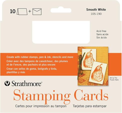 ستراثمور بطاقات ومظاريف 5"X6.875" 10/Pkg-Stamping، أبيض in Saudi Arabia
