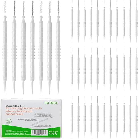Toothpicks Interdental Brushes Picks,Double-Ended Soft Bristle Dental Floss Picks Brushpicks Teeth Cleaning Tool Portable Oral Care Tooth Picks 40PCS in Saudi Arabia