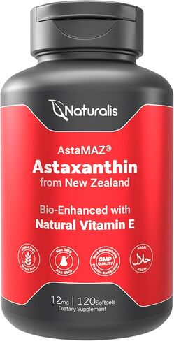 Naturalis New Zealand Astaxanthin | from Sustaibaly Grown Microalgae | Non-GMO, Soy & Gluten Free | 300 Mini-Softgels in Saudi Arabia