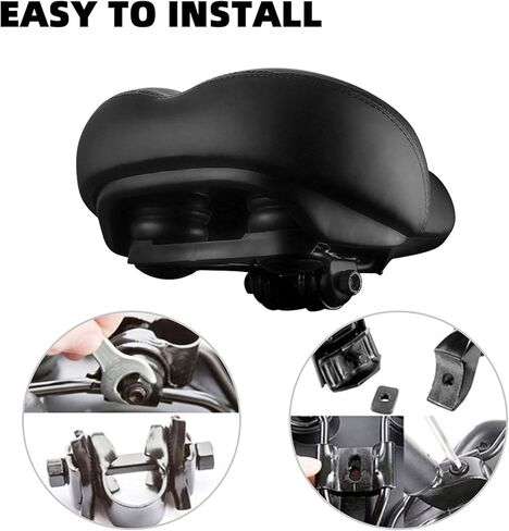 2024 New Noseless Bike Seat Cushion for Men & Women - Extra Padding & Comfort Wide Bicycle Seat, Oversized Comfortable Saddle for Peloton Bikes, Exercise Bikes, Electric Bikes, Cruiser Bikes in Saudi Arabia