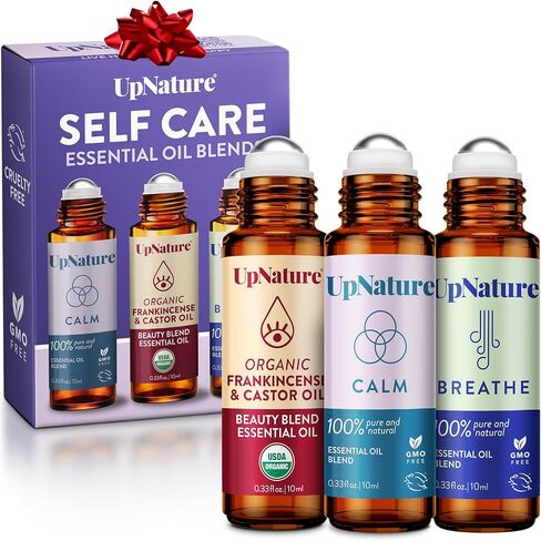 UpNature Self Care Gifts for Women & Men – Stress Relief Roll On Essential Oil Set, Relaxing Gifts, Aromatherapy Christmas Stocking Stuffers for Mom Wife Coworker Gifts for Women in Saudi Arabia